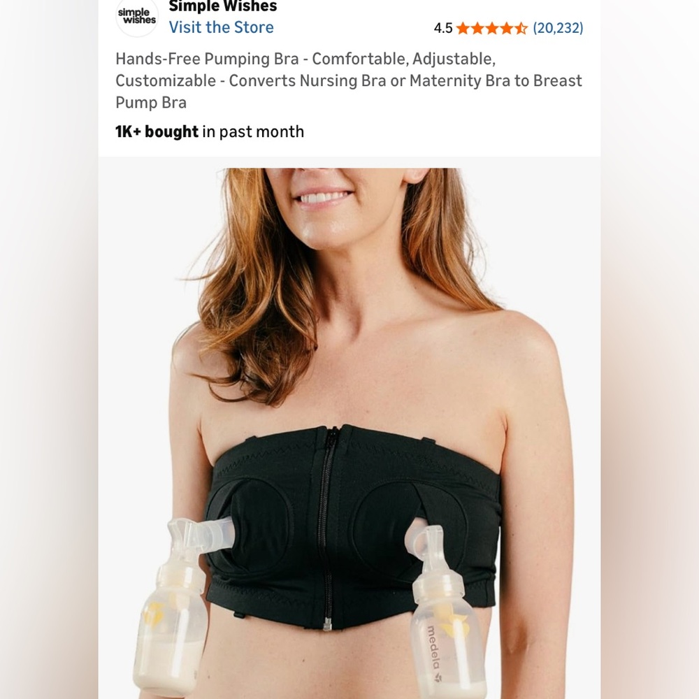 Black Wearable Pumping Bra